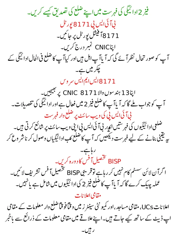Check Your District in BISP 8171 Phase 2 Payment List 