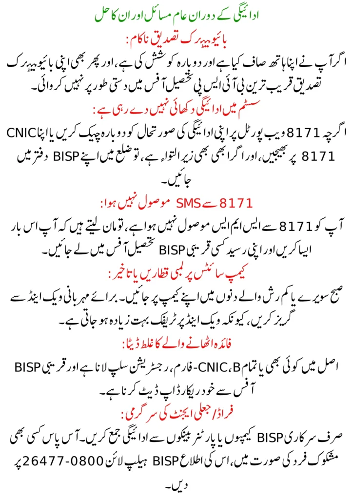 BISP November 2025 Payment Schedule – District-Wise Area Details 