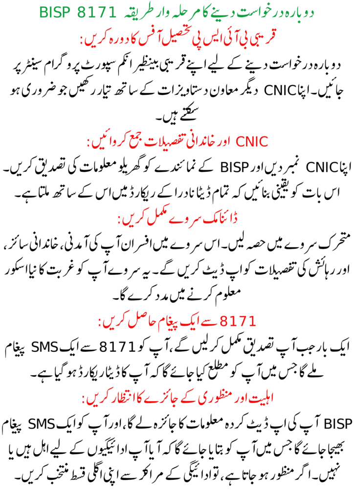 Step-by-Step Guide to Reapply and Eligibility for BISP 8171 in 2025
