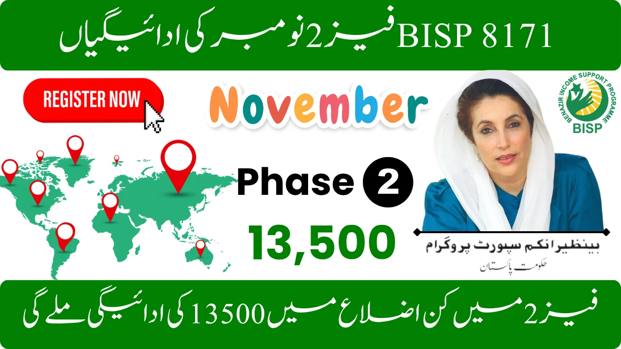 BISP 8171 Phase 2 November 2025 Rs 13,500 Payment Distribution by District