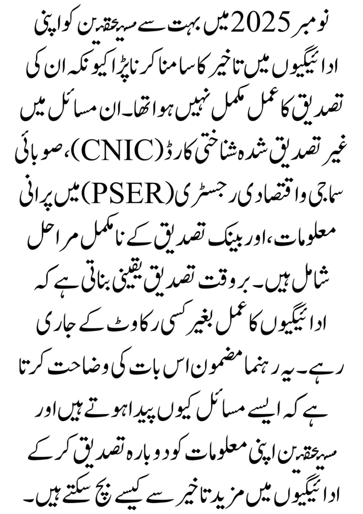 BISP Payment Issues Due to Verification November 2025 How to Re-Verify 