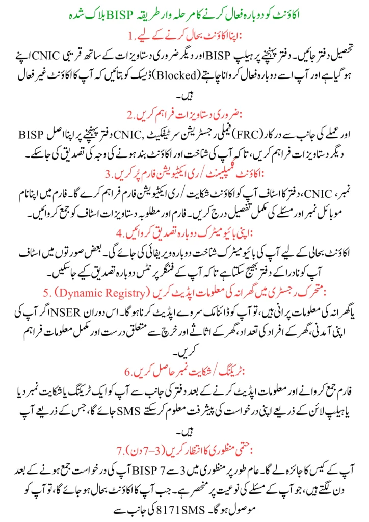 How to Reactivate Your BISP-Blocked Account in December 2025 Complete Guide