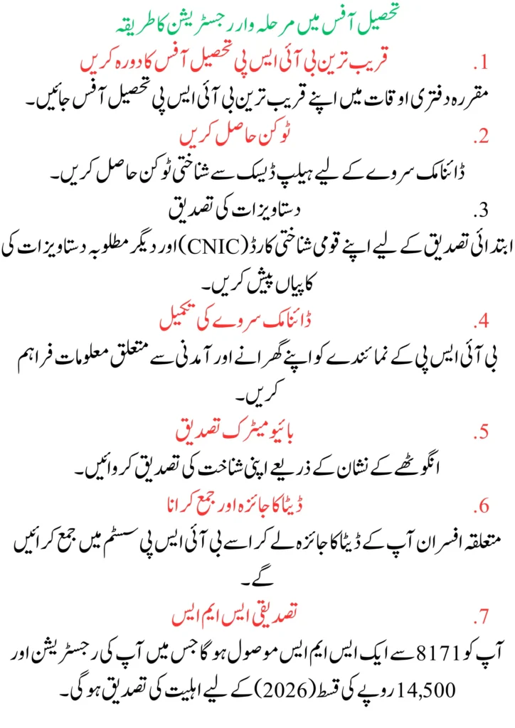 Benazir Kafalat Program New Qist 14,500 Registration Starts For 2026