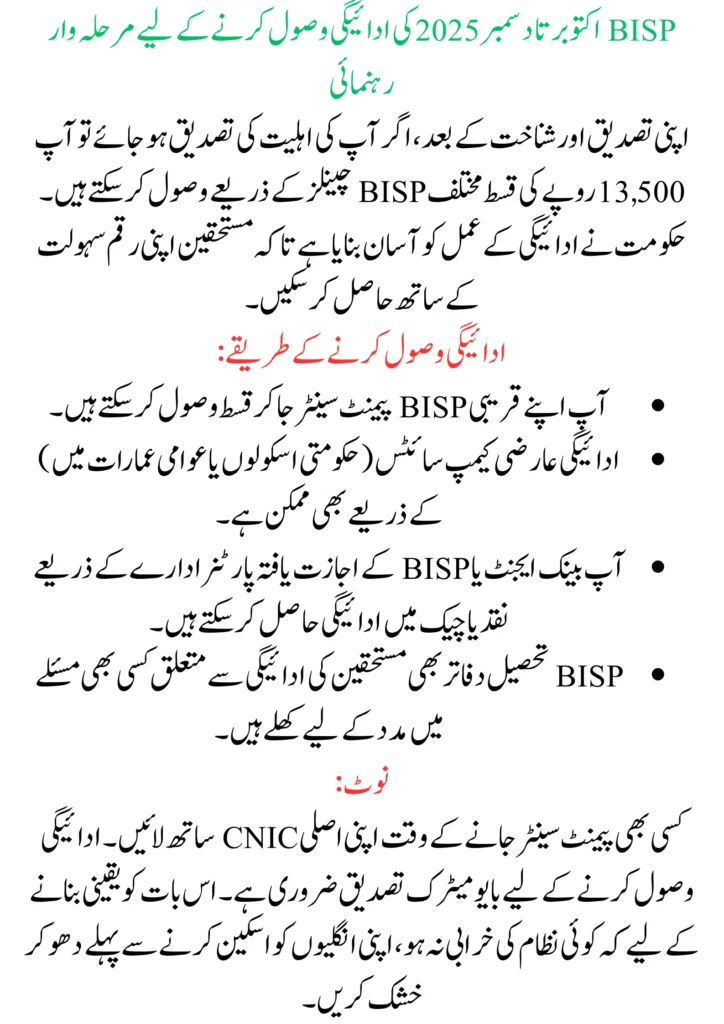 BISP 8171 October–December 2025 Payment CNIC Check and Get Rs. 13,500 Complete Guide