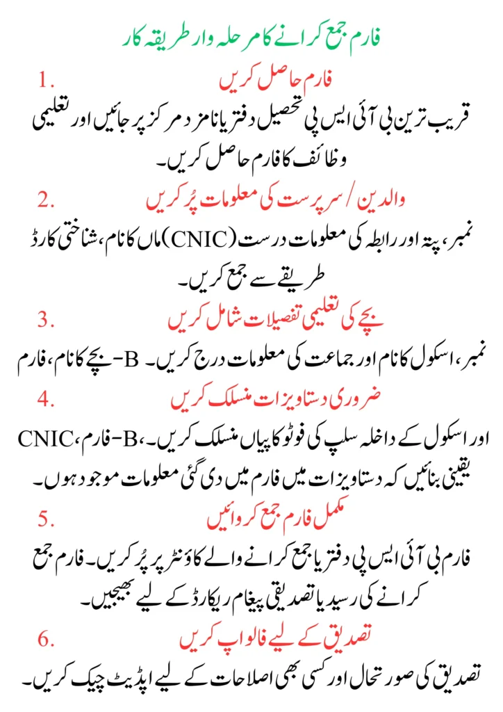 Benazir Taleemi Wazaif December Form Submission Process Complete Guide 