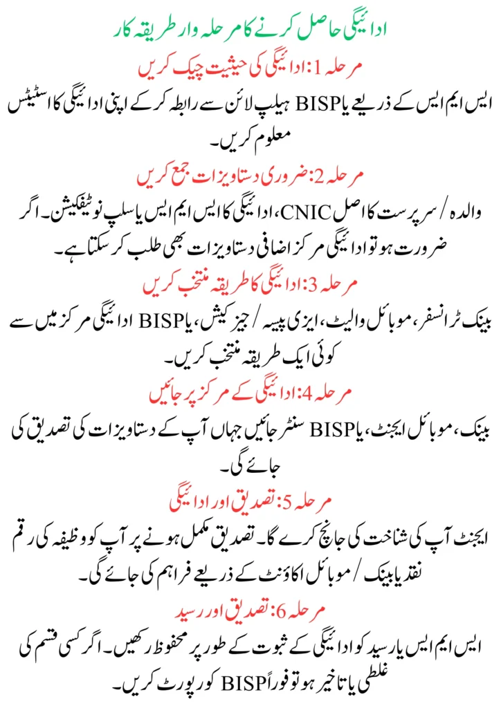 Benazir Taleemi Wazaif December Payment Collection Procedure 2025 